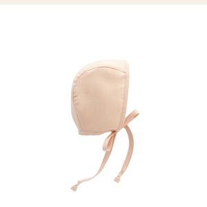 Peach linen baby bonnet briar baby